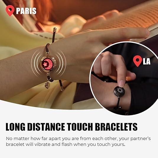 Long Distance Relationship Touch Bracelets for Couples