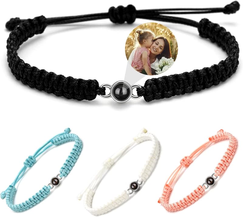 Personalized Photo Projection Bracelet for Anniversary Gifts