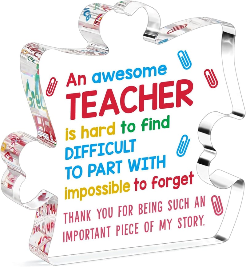 Teacher Appreciation Desk Decoration Acrylic Plaque for Educators