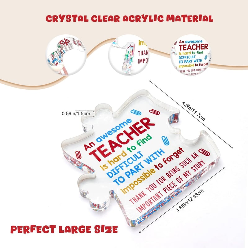 Teacher Appreciation Desk Decoration Acrylic Plaque for Educators