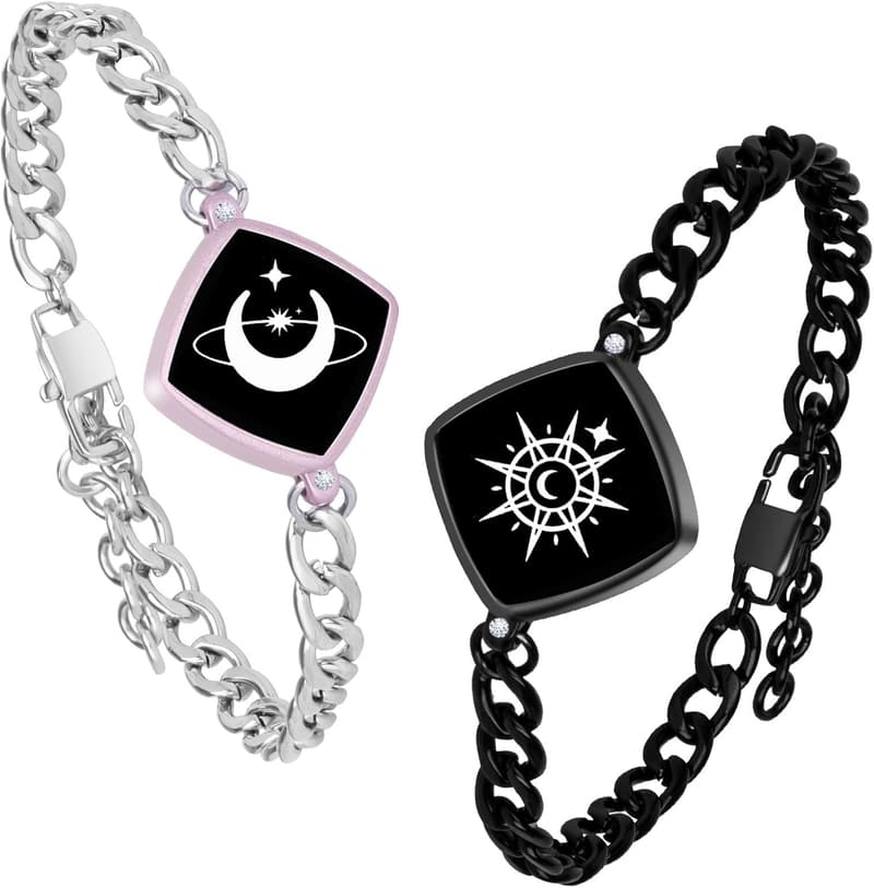 Long Distance Couple Bracelets with Vibration & Light Up Features