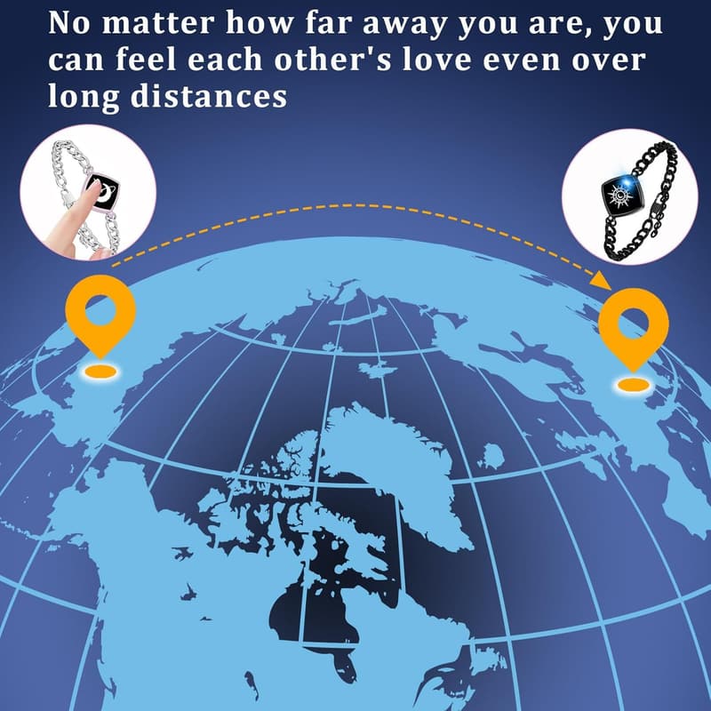 Long Distance Couple Bracelets with Vibration & Light Up Features
