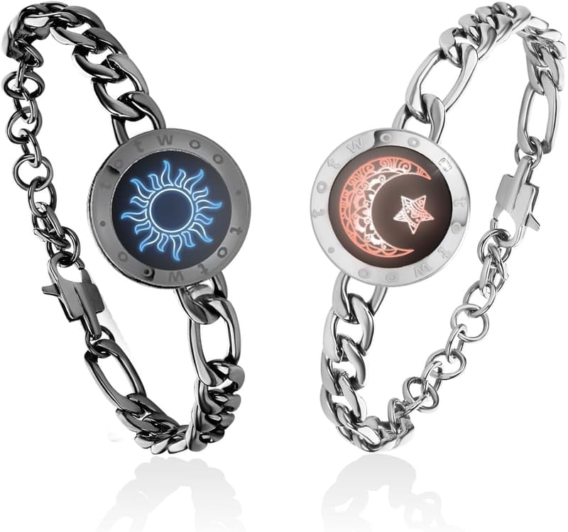 Long Distance Relationship Bracelets for Couples with Vibration & Light