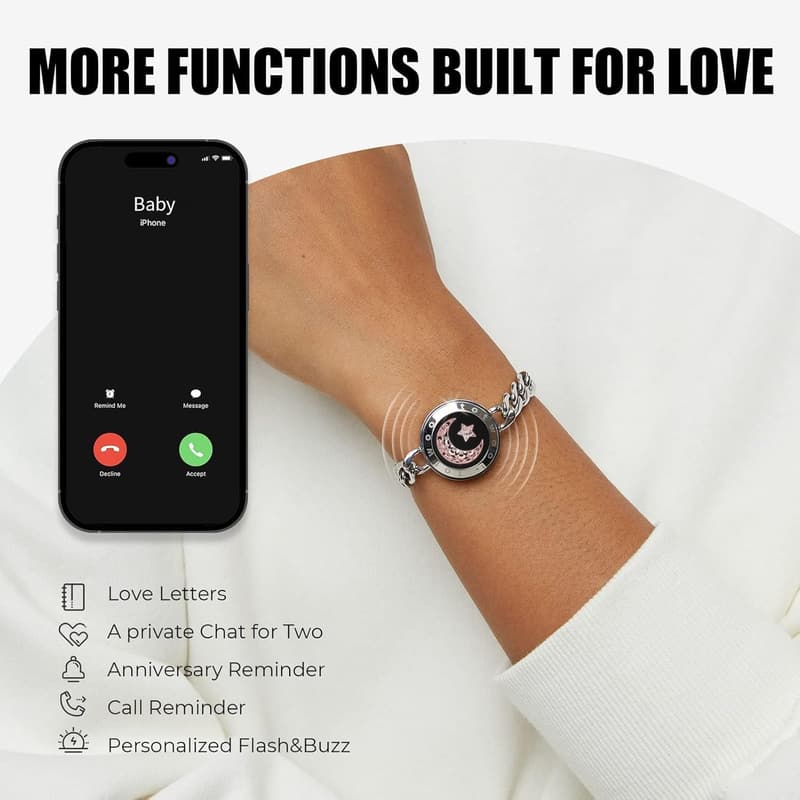 Long Distance Relationship Bracelets for Couples with Vibration & Light