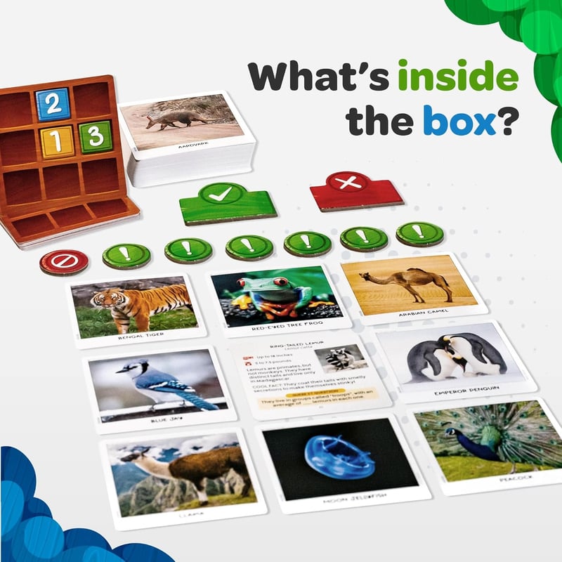 National Geographic Secret Clue Animals Card Game for Kids 7+