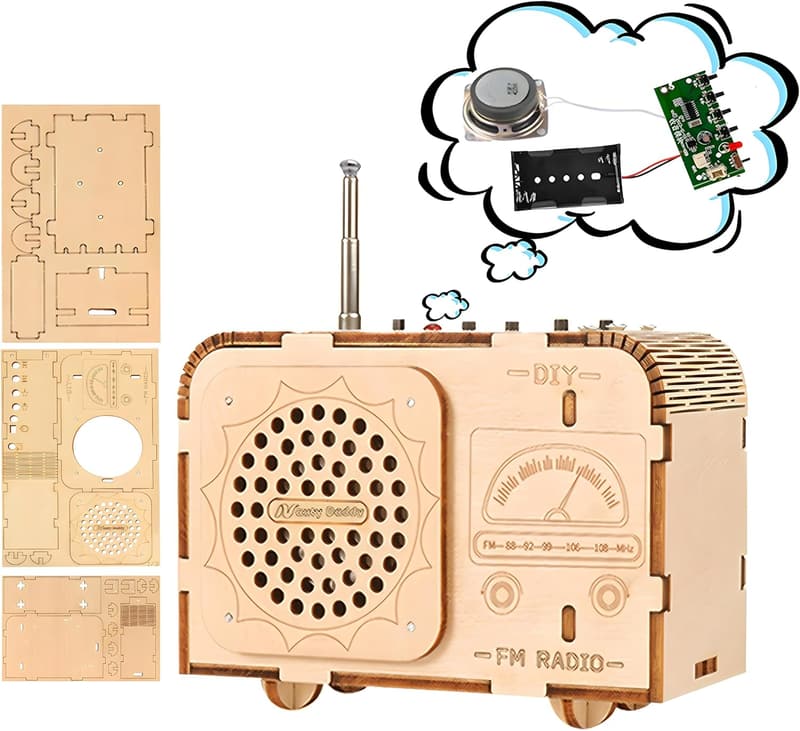STEM DIY FM Radio Kit for Kids 8-12 - Educational Wooden Build