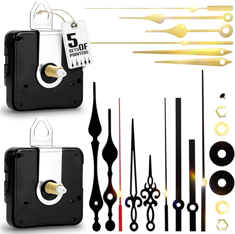 Wall Clock Mechanism Kit - 2Pcs DIY Motor Replacement