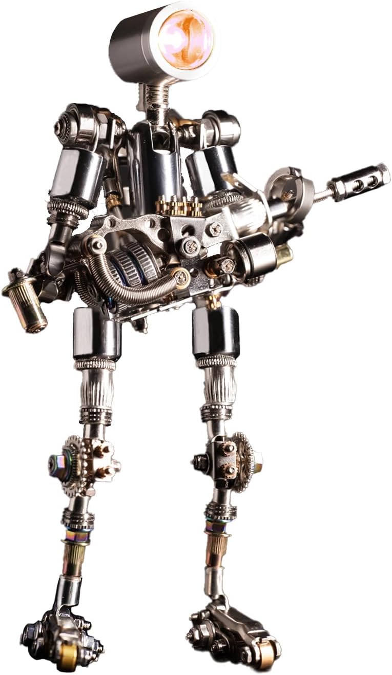 DIY 3D Metal Puzzle Robot Model Kit with LED Light Feature
