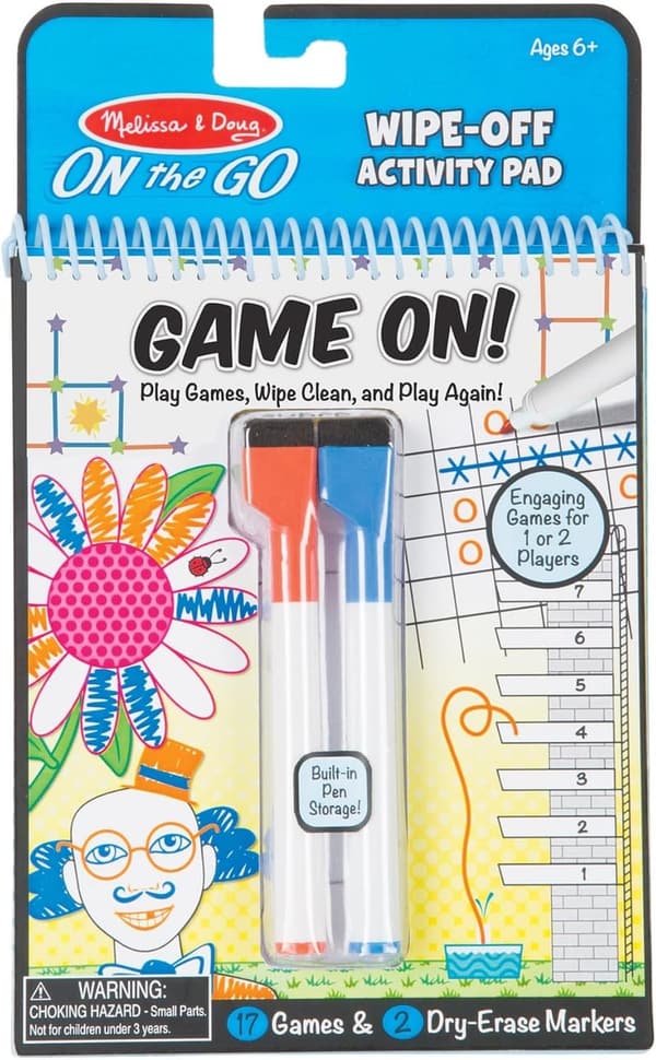 Melissa & Doug Travel Wipe-Off Activity Pad with Markers