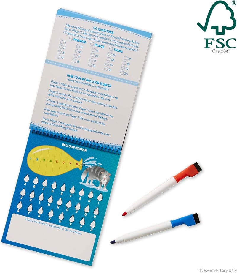 Melissa & Doug Travel Wipe-Off Activity Pad with Markers