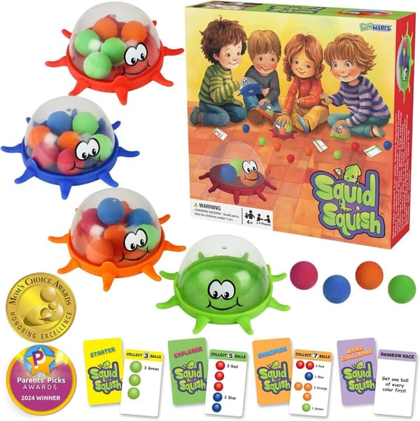 Colorful Squid Squish: Interactive Floor Game for Kids