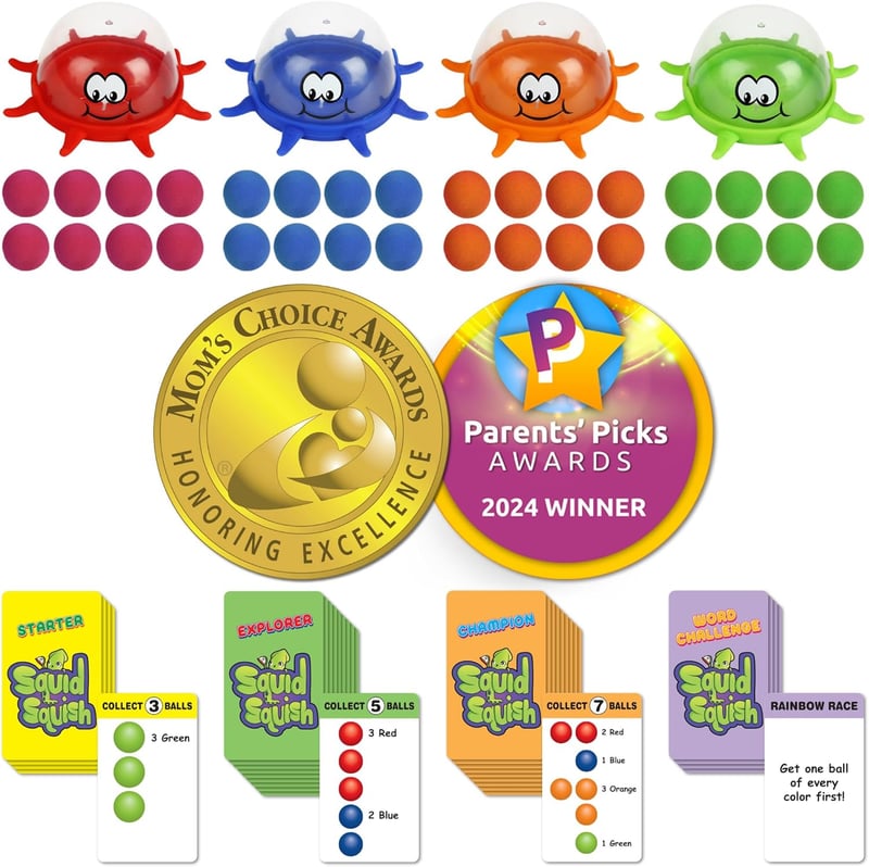 Colorful Squid Squish: Interactive Floor Game for Kids