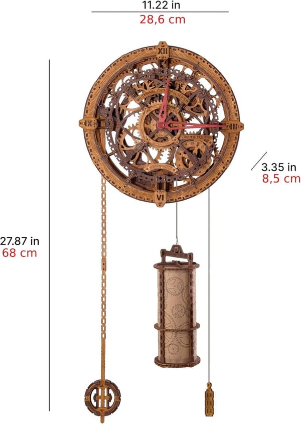 Wooden 3D Puzzle Wall Clock Kit for Adults – Vintage Design