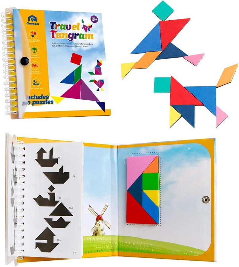 Magnetic Tangram Puzzle for Road Trips - IQ Challenge Game