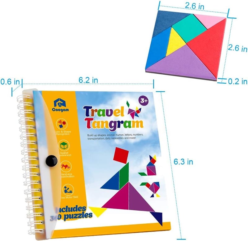 Magnetic Tangram Puzzle for Road Trips - IQ Challenge Game