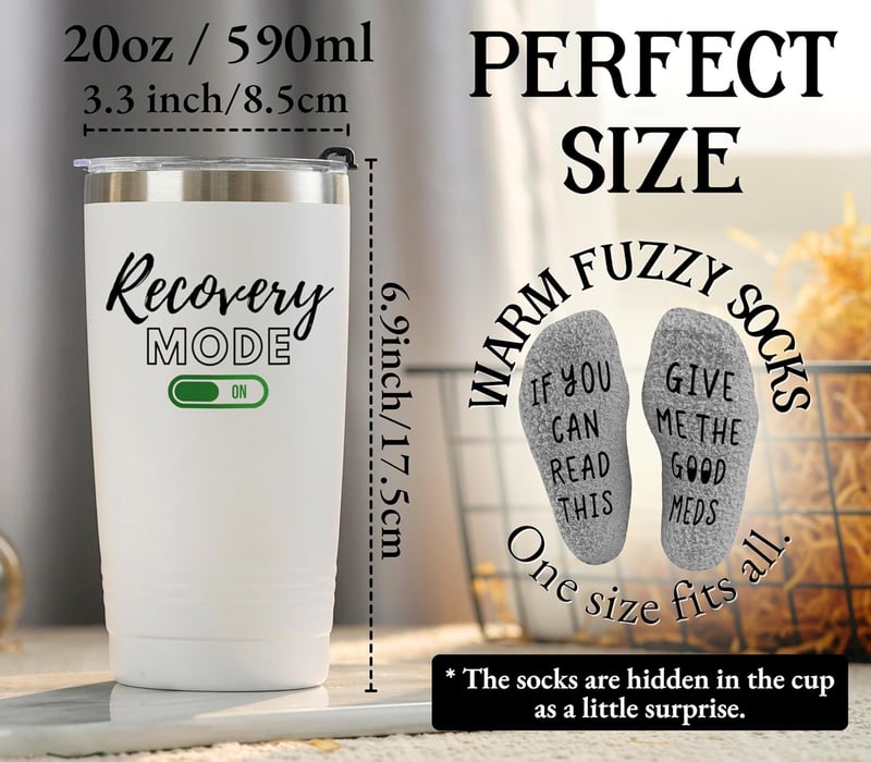 Get Well Soon Hospital Mug with Socks for Men and Women