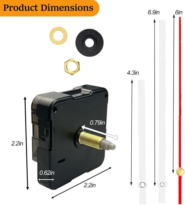 DIY Clock Making Kit with White Movement Mechanism and Hands