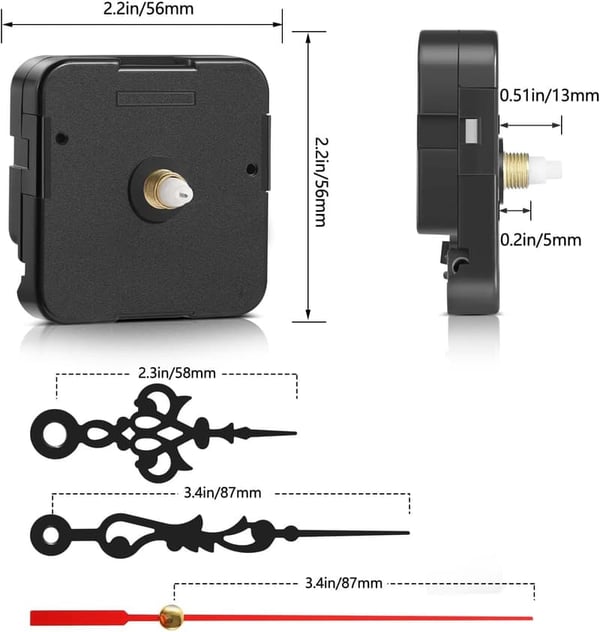 DIY Quartz Wall Clock Movement Mechanism with 3.43