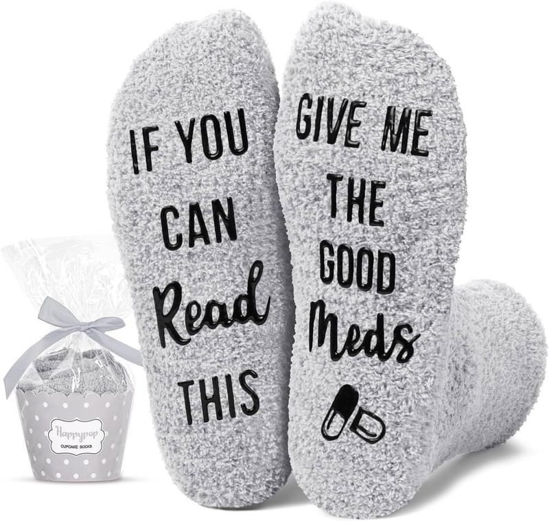 Get Well Soon Socks for Men - Gray Post-Surgery Recovery