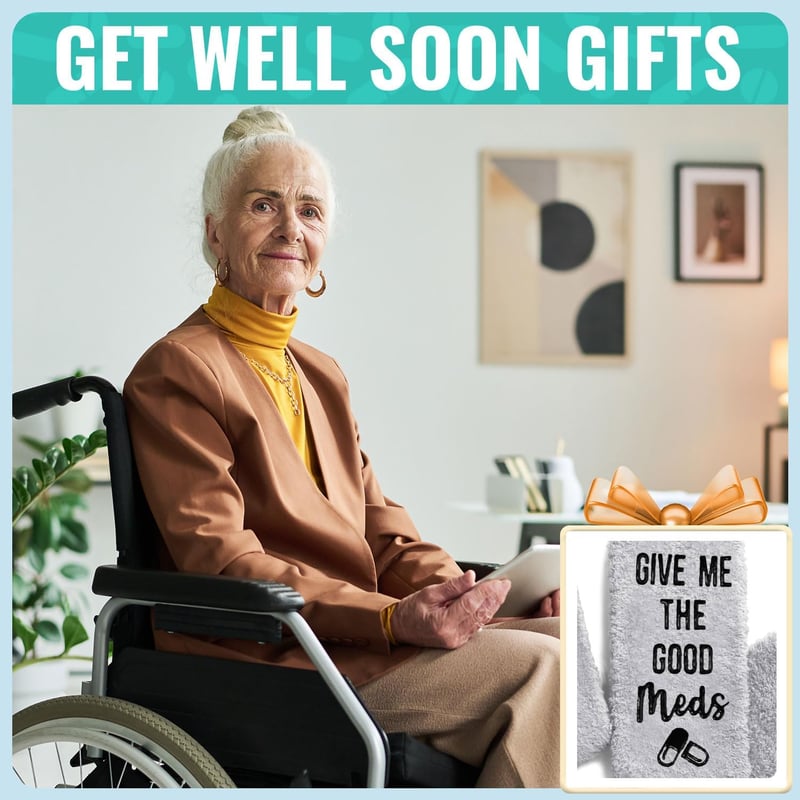 Get Well Soon Socks for Men - Gray Post-Surgery Recovery