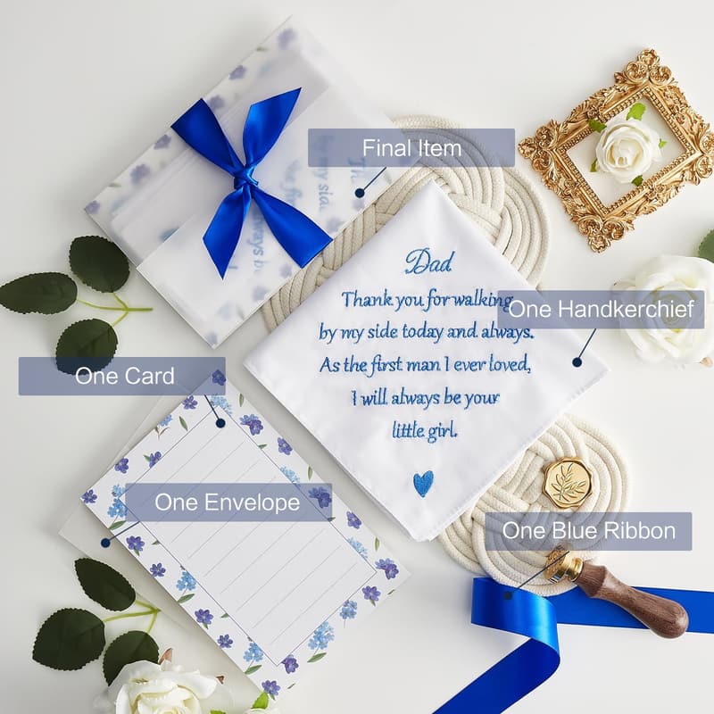 Father of the Bride Wedding Handkerchief Gift - AKI-105R