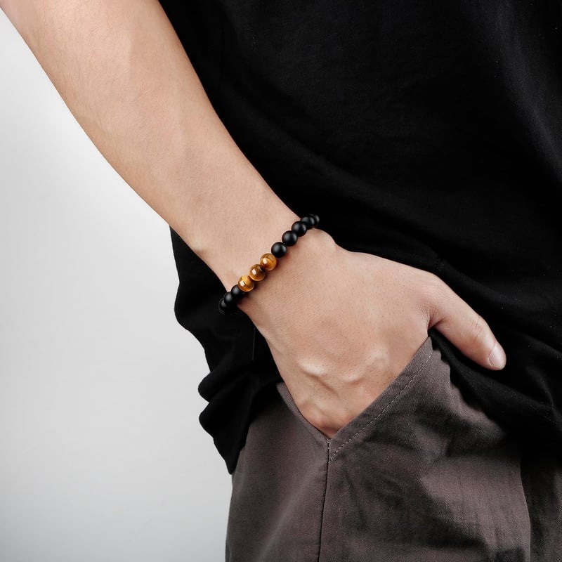 Tiger Eye Bracelet for Him – Ideal Gift for Father's Day, Birthday