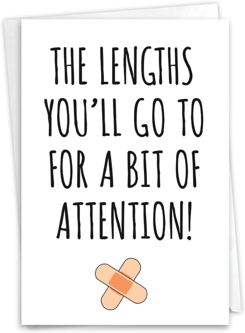 Get Well Soon Funny Greeting Card with Envelope