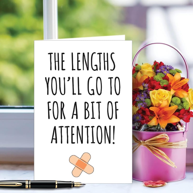 Get Well Soon Funny Greeting Card with Envelope