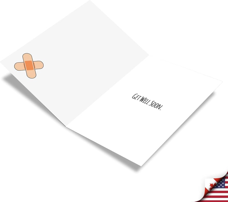 Get Well Soon Funny Greeting Card with Envelope