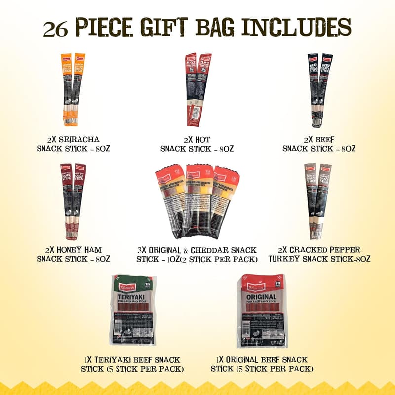 Men's Jerky Gift Basket - 26pc High-Protein Variety Pack