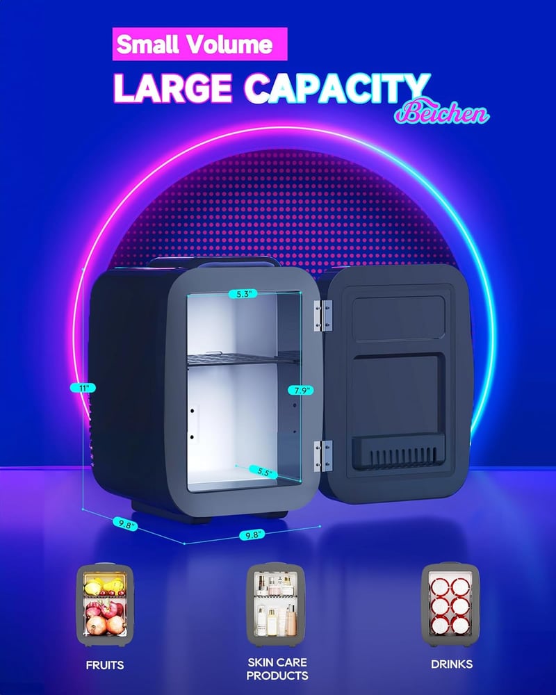 Portable Mini Fridge, 4L Cooler/Warmer for Gaming & Car