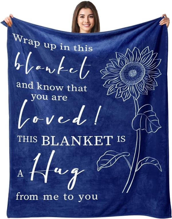 Get Well Soon Sunflower Throw Blanket for Men & Women