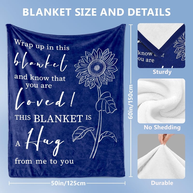 Get Well Soon Sunflower Throw Blanket for Men & Women