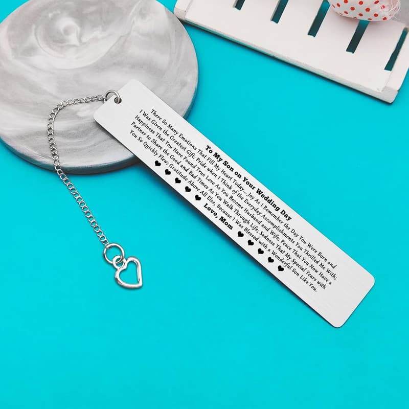 Wedding Gift Bookmark for Son from Mom