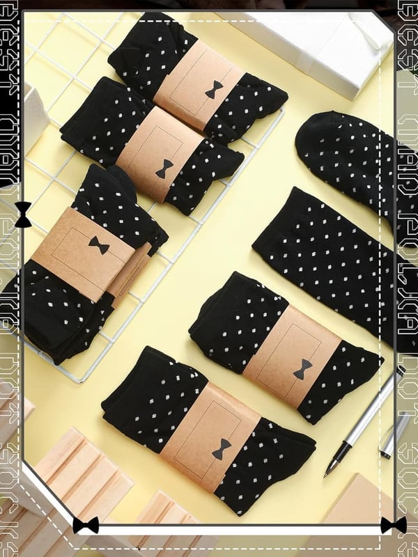 Groomsmen Gifts: 8 Pairs of Funny Dot Dress Socks