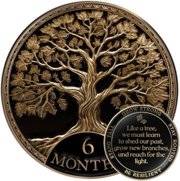 Sobriety Anniversary Gift Set | Tree of Life Medallion & Token