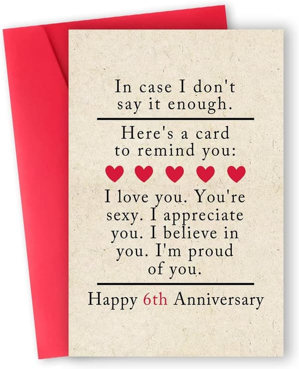 6th Anniversary Card for Couples - Iron Theme
