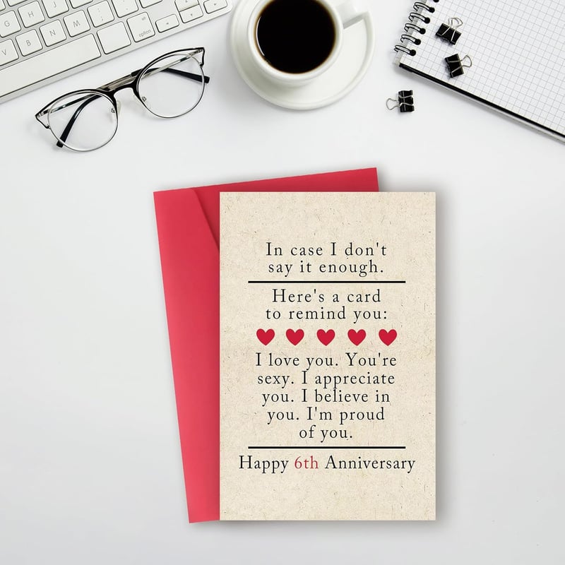 6th Anniversary Card for Couples - Iron Theme