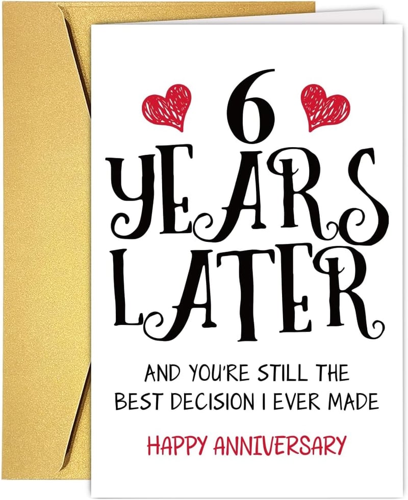 6th Anniversary Card for Couples - Sweet Celebration Gift