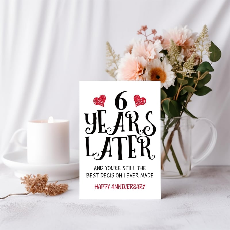 6th Anniversary Card for Couples - Sweet Celebration Gift