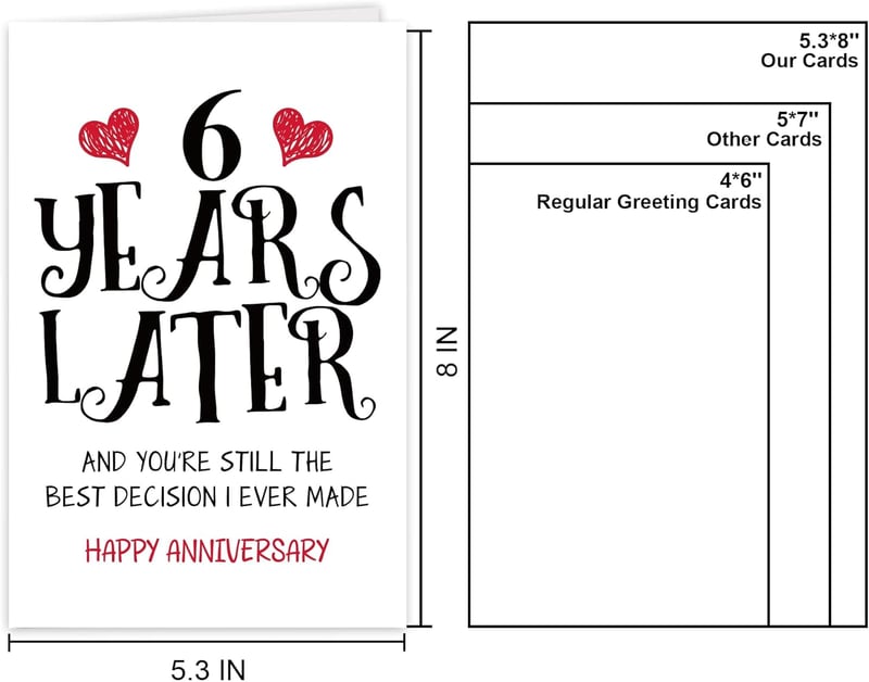 6th Anniversary Card for Couples - Sweet Celebration Gift