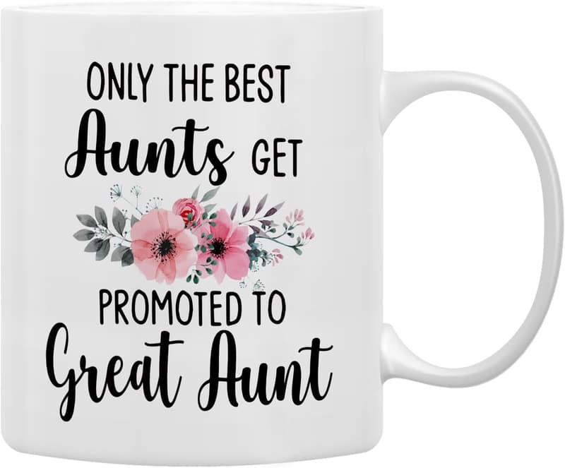 Funny Pregnancy Announcement Coffee Mug for Great Aunts - 11 oz Ceramic