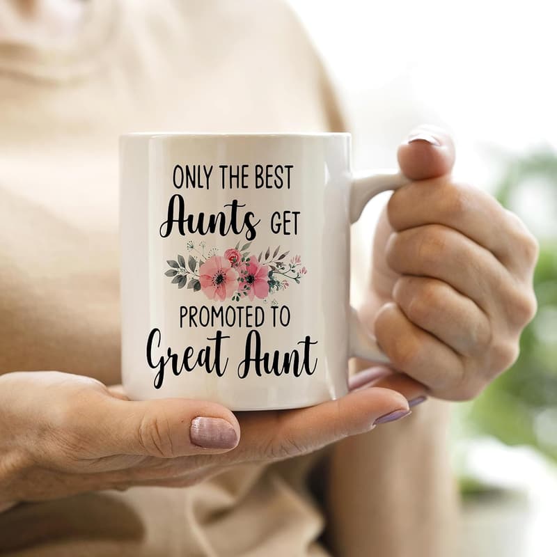 Funny Pregnancy Announcement Coffee Mug for Great Aunts - 11 oz Ceramic