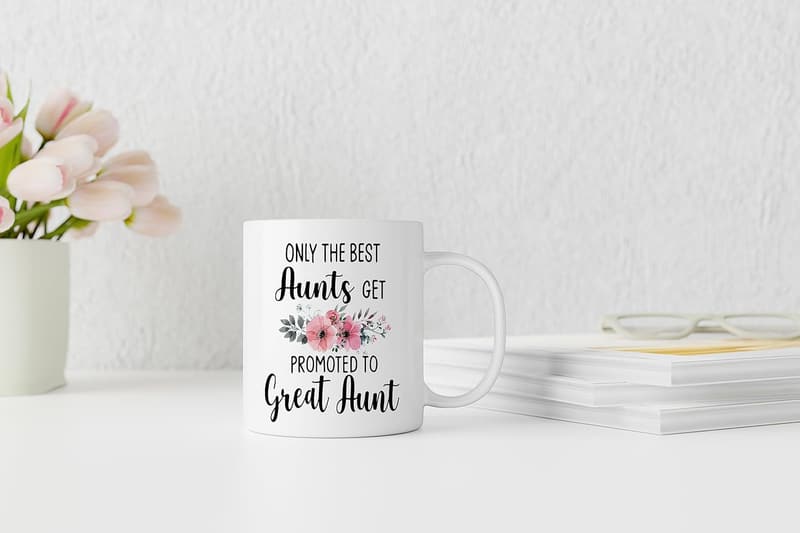 Funny Pregnancy Announcement Coffee Mug for Great Aunts - 11 oz Ceramic
