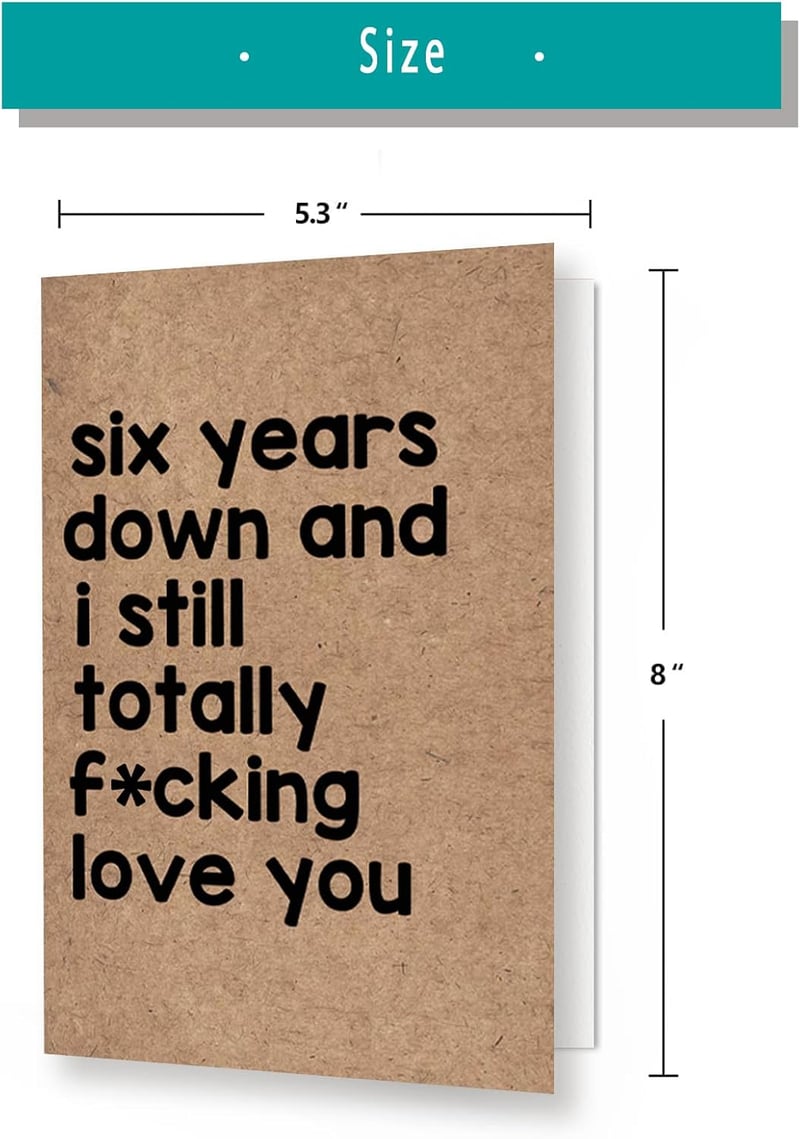 6th Anniversary Funny Card for Couples – 
