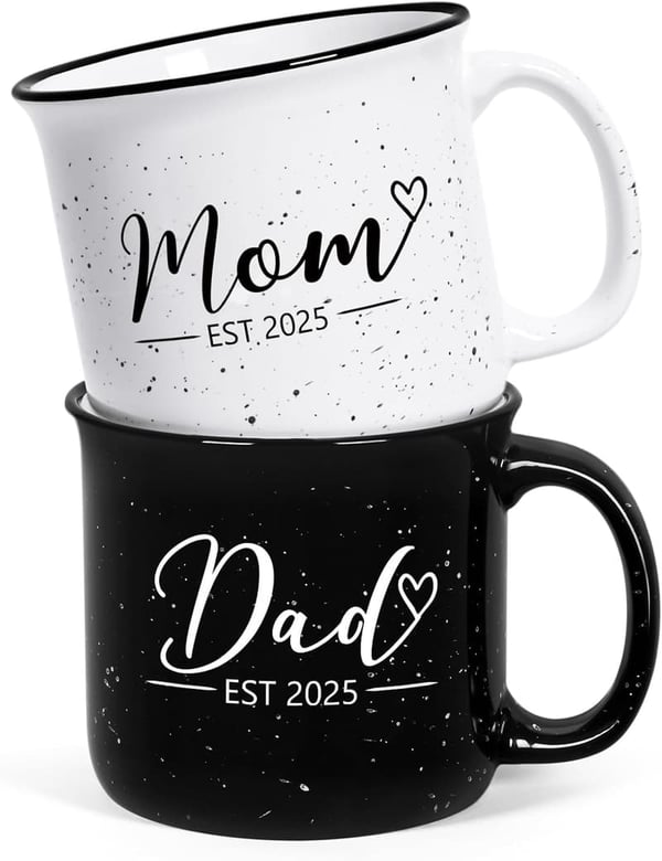 New Parents Mug Set - 15 oz Gifts for Couples