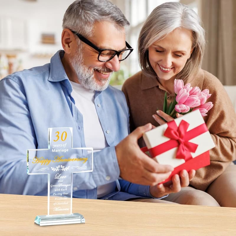 30th Anniversary Crystal Keepsake for Couples