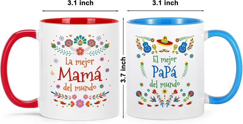 Christmas Gifts for Couples - Mom and Dad Mugs Set of 2