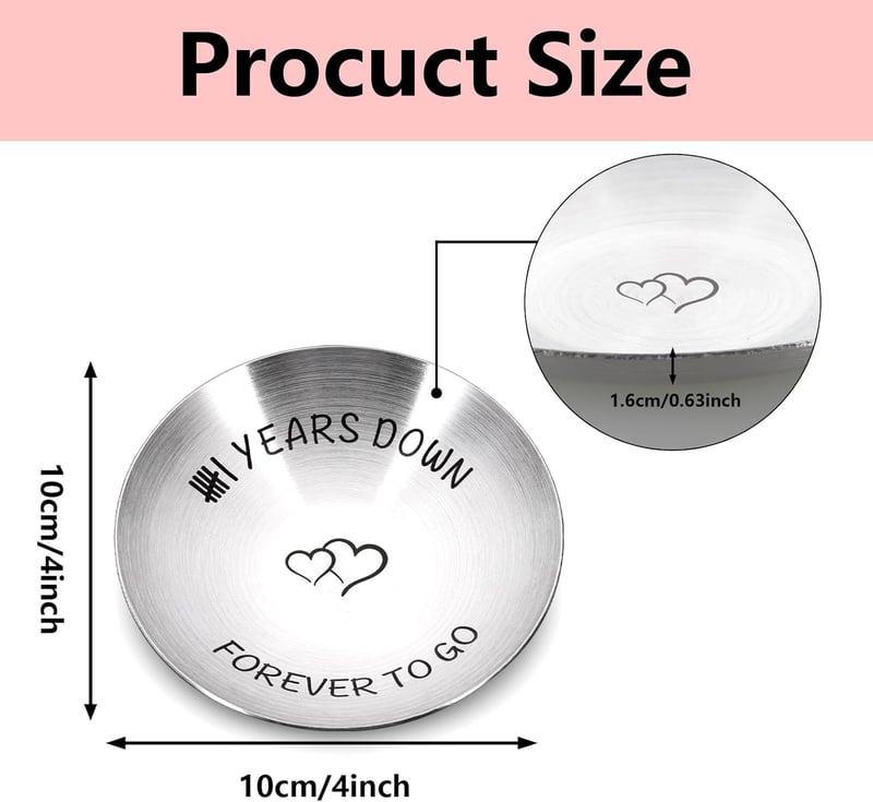 6th Anniversary Iron Ring Holder Dish for Couples
