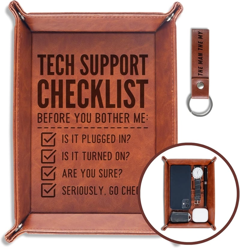 Tech Guy Gifts: PU Leather Valet Tray & Desk Organizer